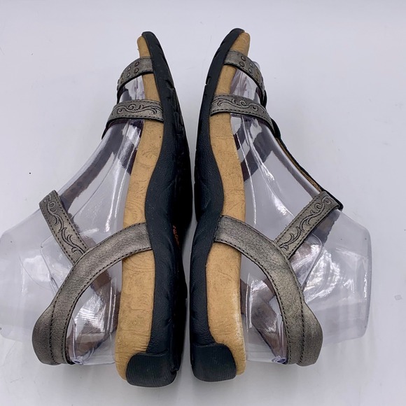 Taos Award Sandal Silver Pewter Leather Studded Women 7 Comfort Arch Support - Picture 6 of 11